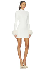 Britt Faux Fur Cuff Mini Dress